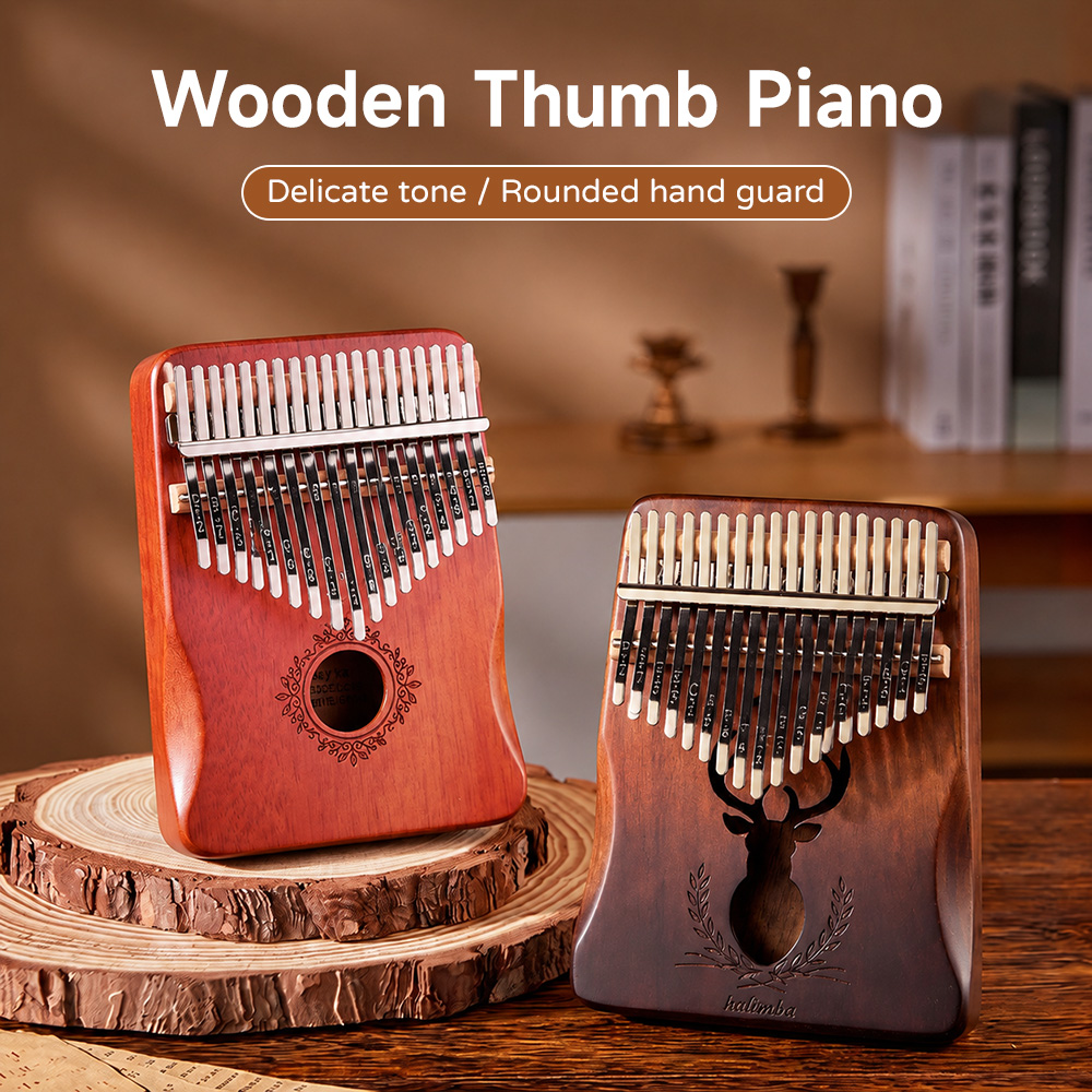 Kalimba Thumb Piano - بيانو إصبعي محمول من خشب الماهوجني