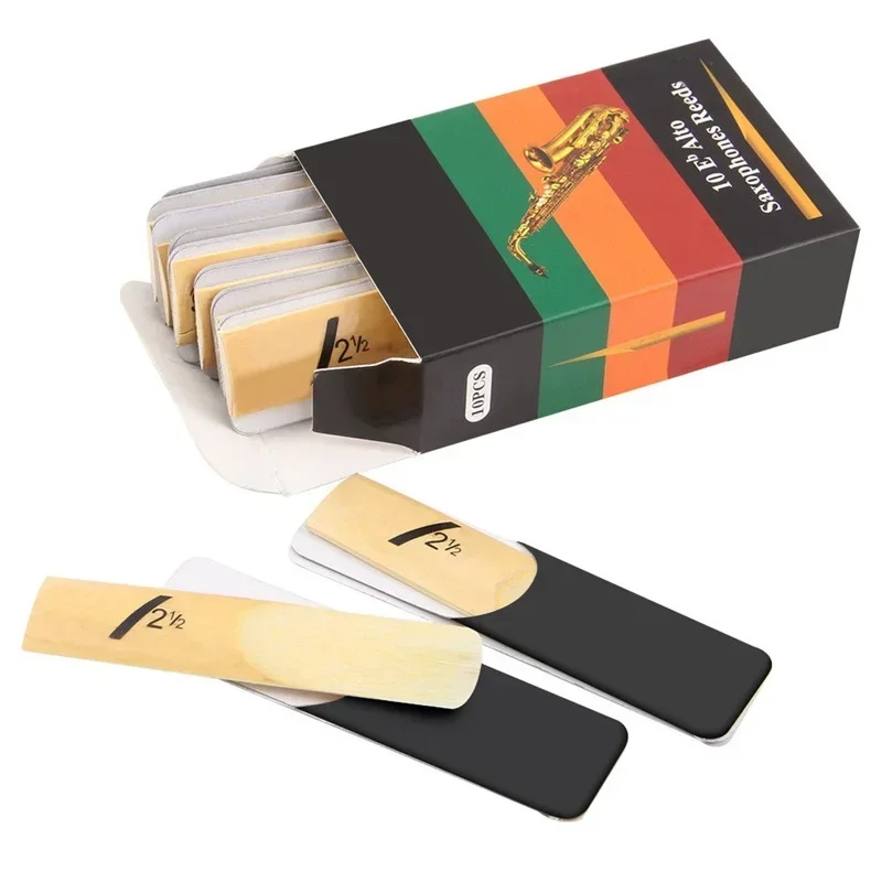 Saxophone Reed Pack - 10 قطع/عبوة صفائح قصب للساكسفون والكلارينيت،