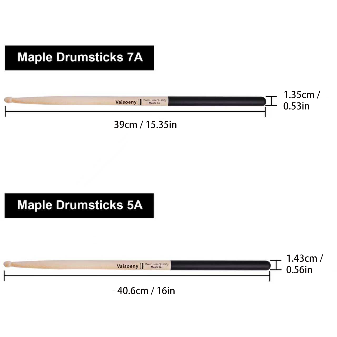 12 زوجًا من عصي الطبل الكلاسيك - مراجعة Drum Stick 5A وسعره