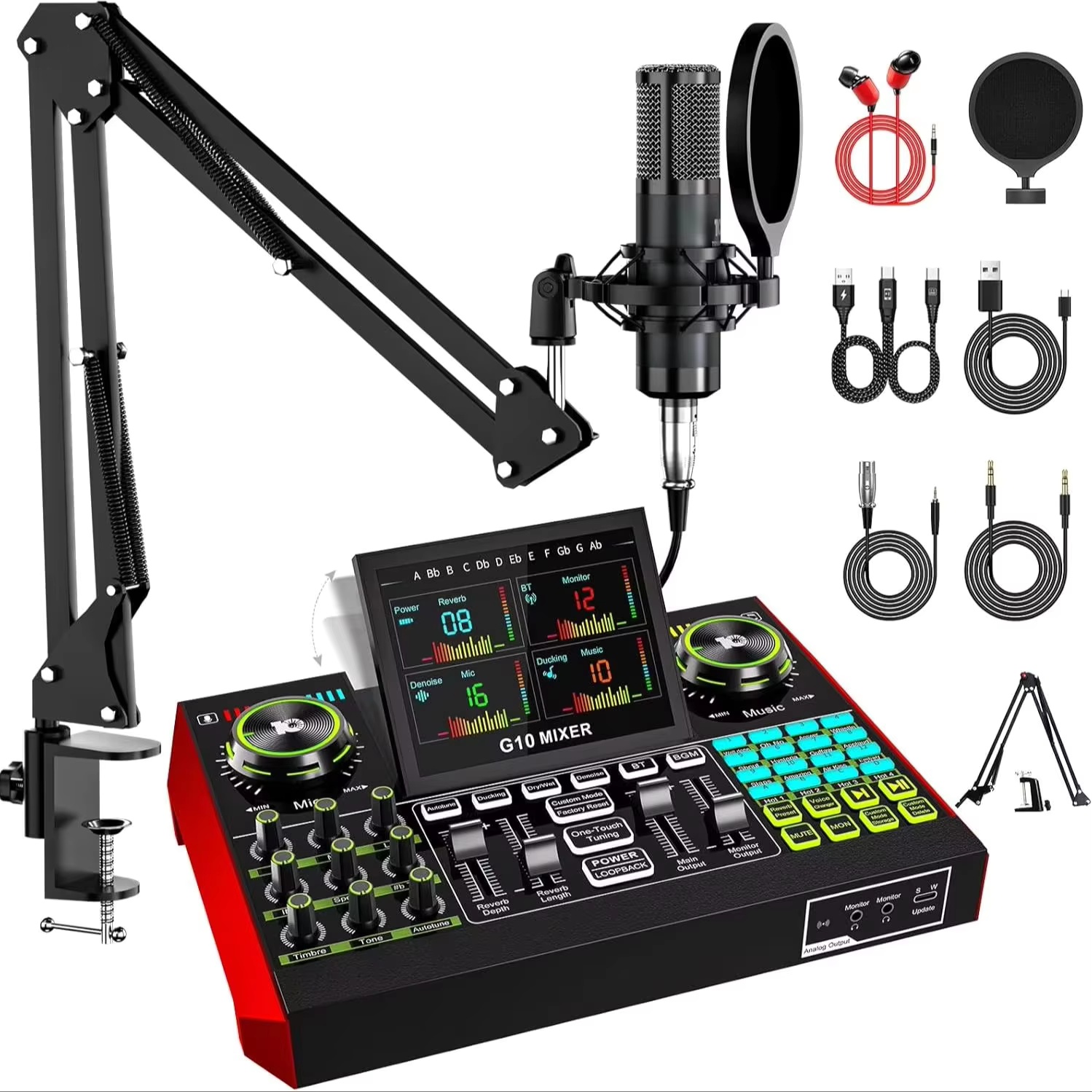 Tenlamp G10 واجهة صوتية للبث ا - مراجعة Audio Music Mixer وسعره