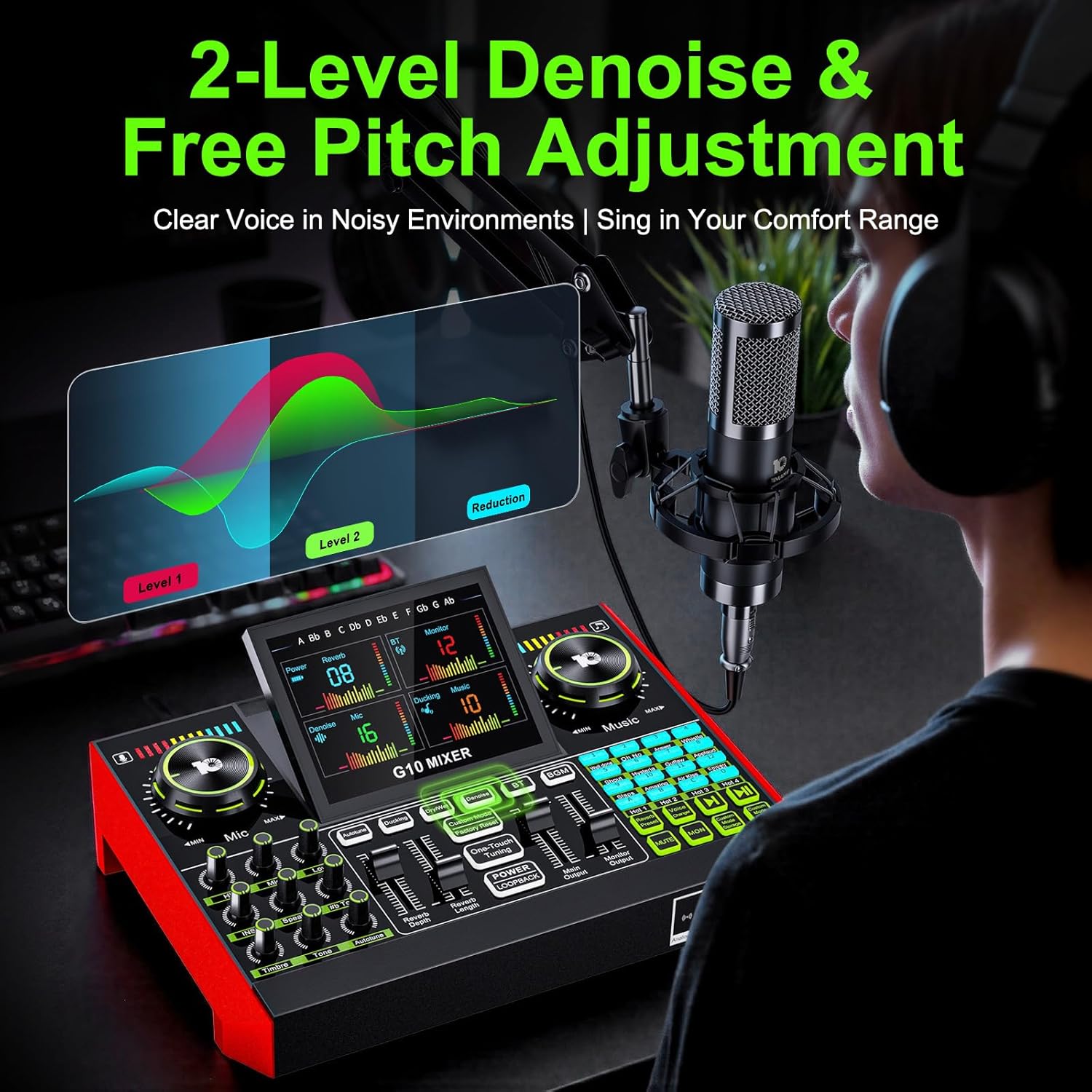 Tenlamp G10 واجهة صوتية للبث ا - مراجعة Audio Music Mixer وسعره