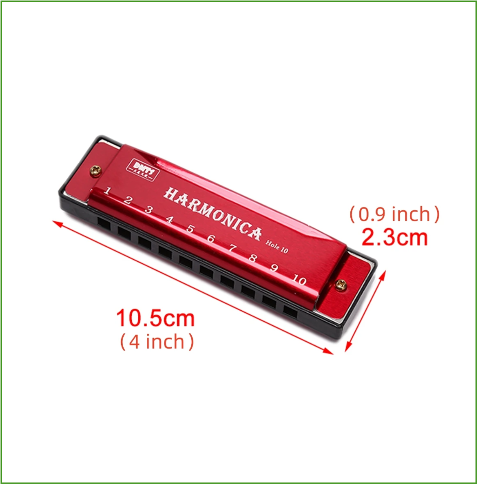 هارمونيكا متعددة الألوان بمفتا - مراجعة Harmonica 10 Hole وسعره