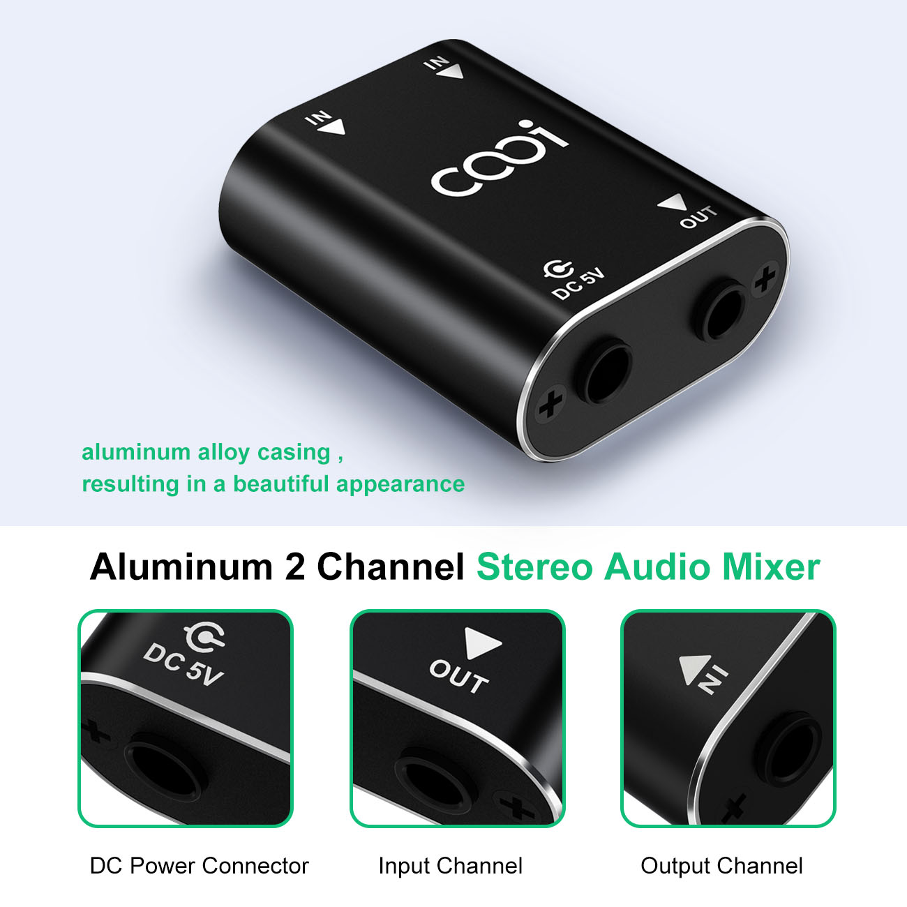 Cooidea 2 Channel Mini Stereo  - مراجعة Audio Music Mixer وسعره