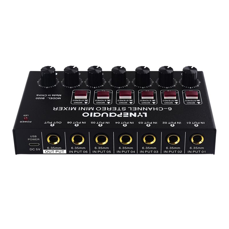 خلاط صوت ستيريو صغير فاخر بـ 6 - مراجعة Audio Music Mixer وسعره